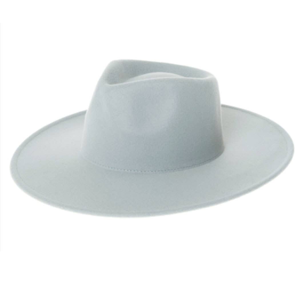 Felt Rancher Fedora Hat with Wide Brim