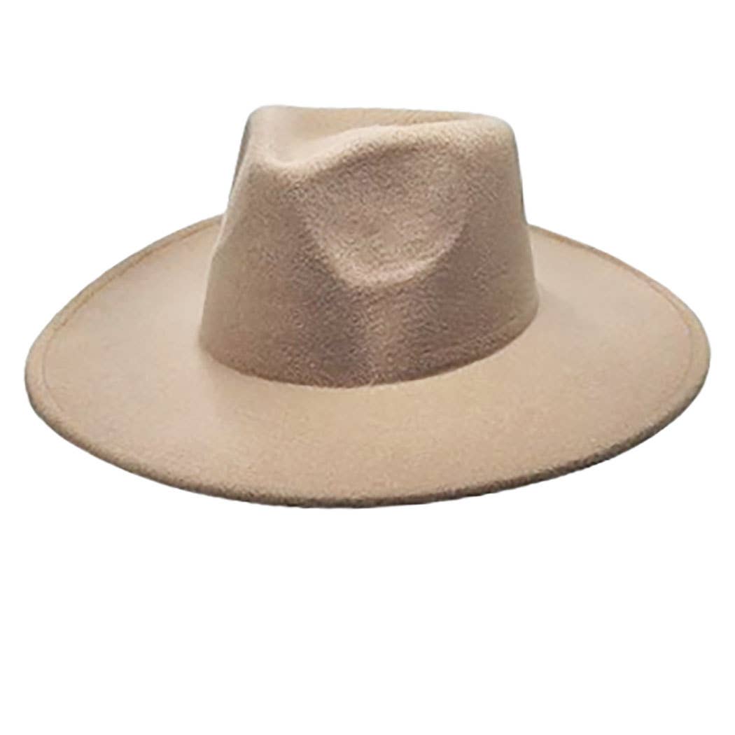 Felt Rancher Fedora Hat with Wide Brim
