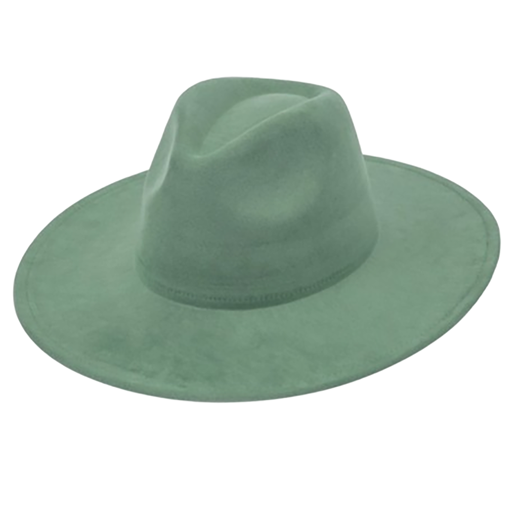 Suede Cowboy Hat - Flat Brim, Adjustable Fit