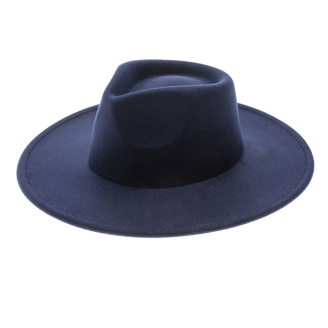 Felt Rancher Fedora Hat with Wide Brim