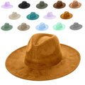Suede Cowboy Hat - Flat Brim, Adjustable Fit