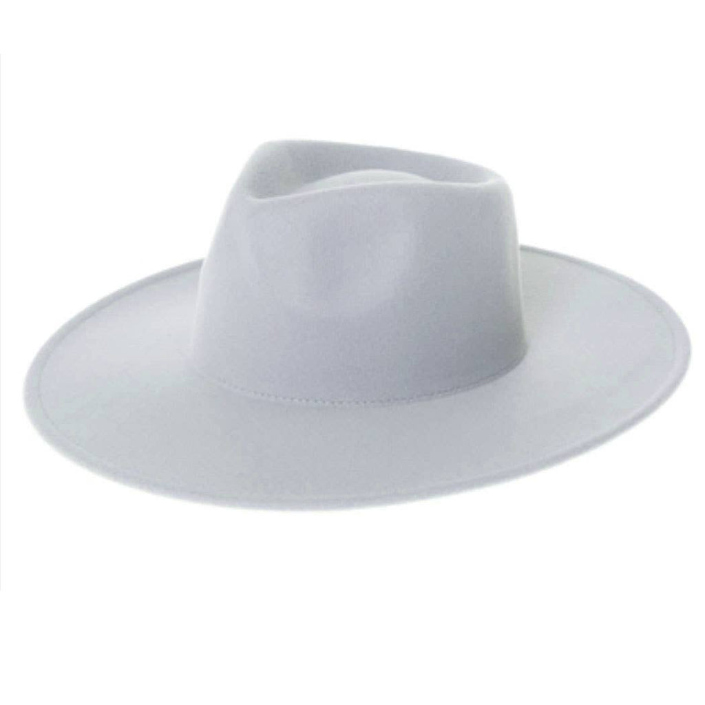 Felt Rancher Fedora Hat with Wide Brim