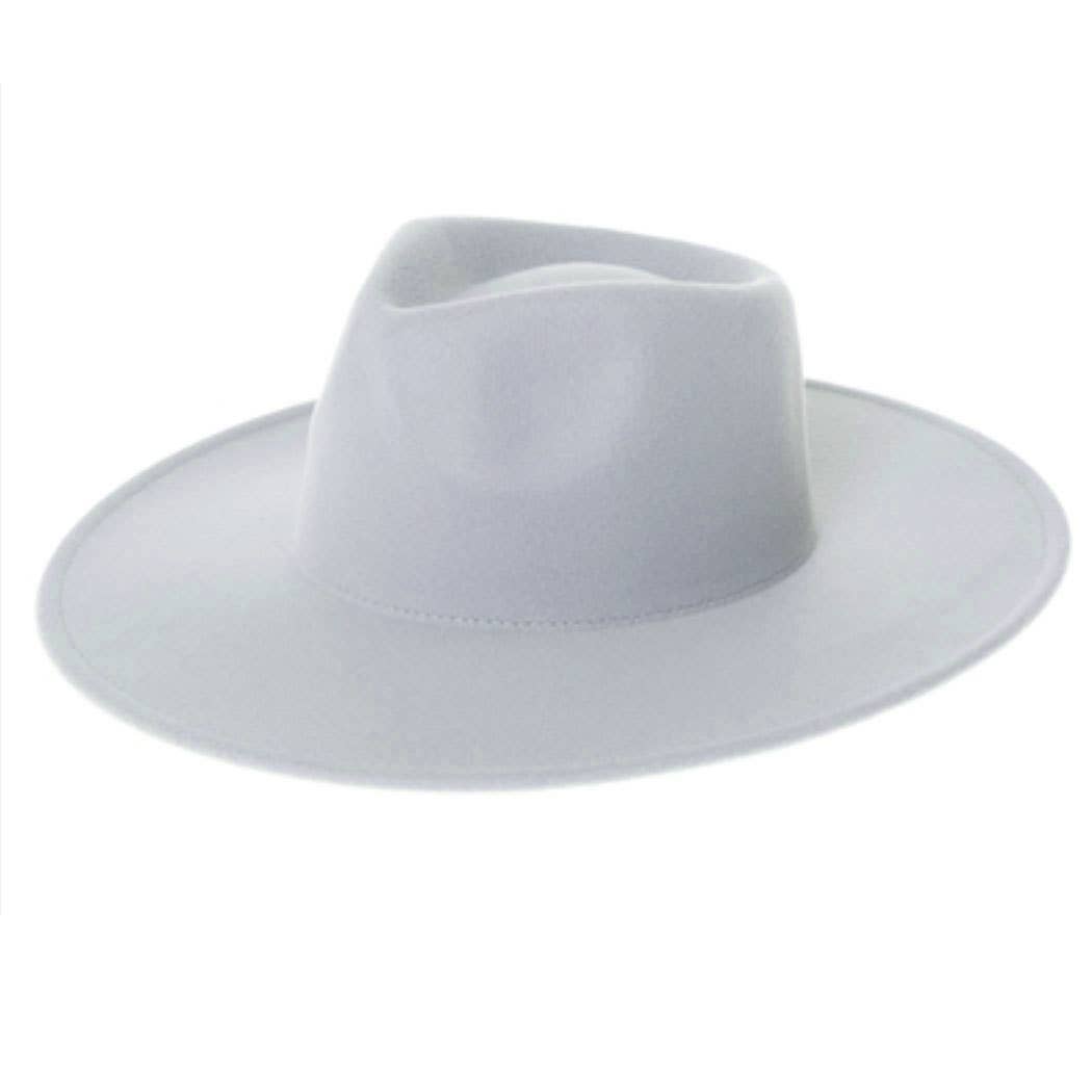 Felt Rancher Fedora Hat with Wide Brim